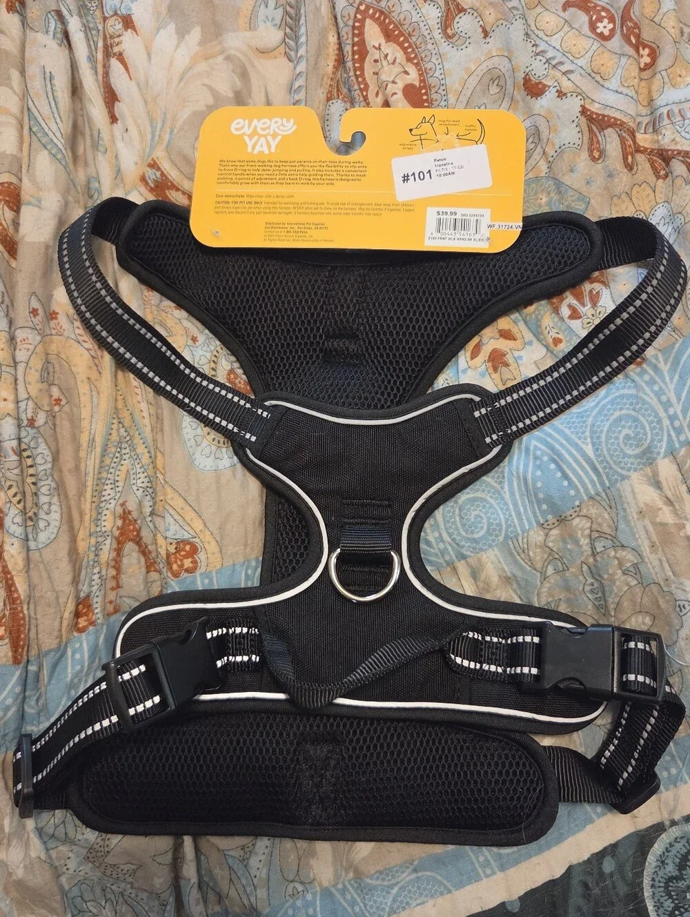 EveryYay Embrace the Pace Black Front Walking Dog HarnessX-Large/XX-Large
